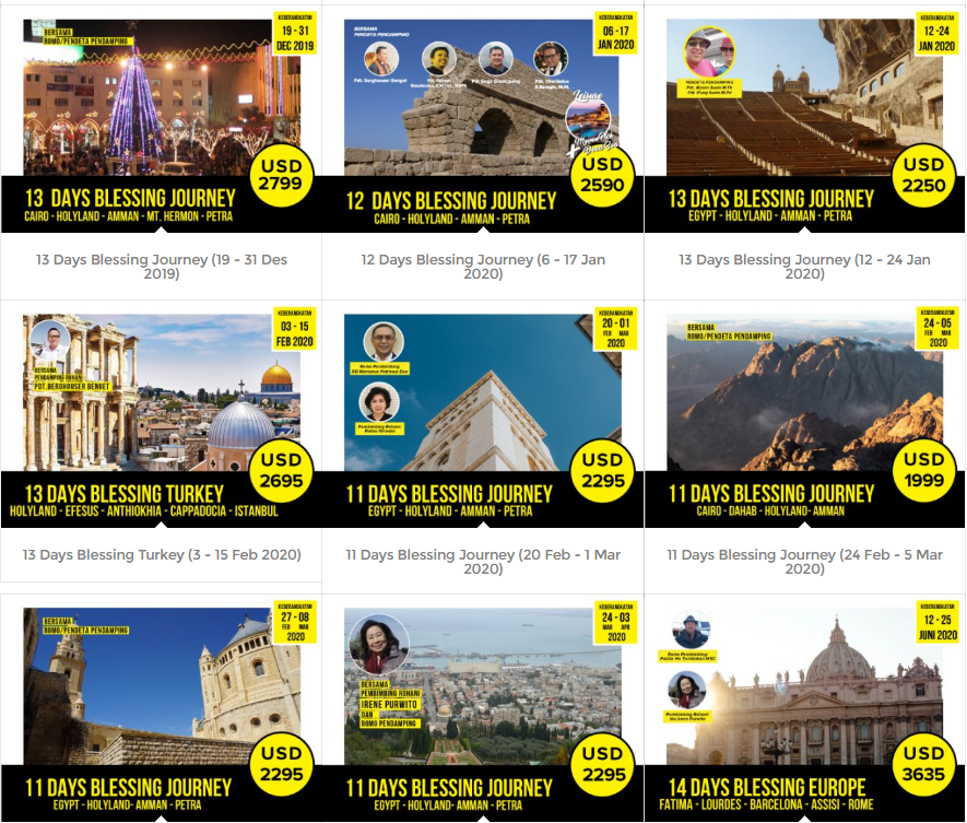 Paket Perjalanan ke Holyland 2020